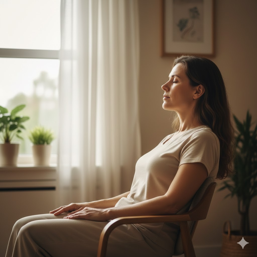 痛みそのものより先に、体の感覚や判断に余裕が戻り始める変化を表したイメージ