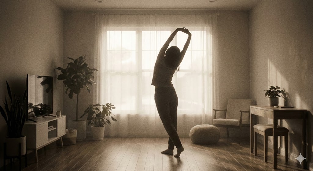 痛みよりも先に、体の動きや感覚が変わり始めることを表したイメージ