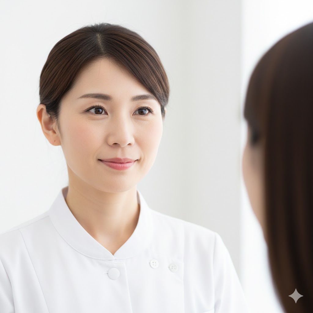 「仙台市太白区長町の整体院dolmil（ドルミル）。患者様のお悩みを丁寧に整理し、自立をサポートする女性院長のカウンセリング風景」